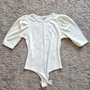 OLB White Ribbed Bodysuit S